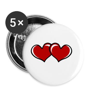 herzen symbol - Buttons klein 25 mm (5er Pack) - Weiß - Vorne