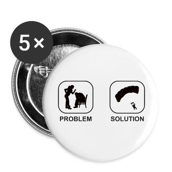 Paragleiter Fallschirmspringen lustige Paragliding - Buttons klein 25 mm (5er Pack) - Weiß - Vorne