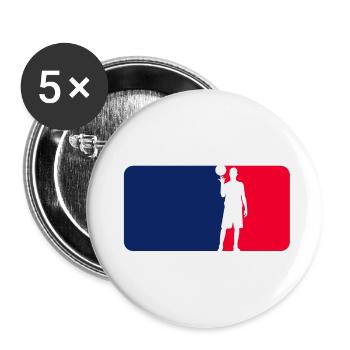 Basketball Logo - Buttons klein 25 mm (5er Pack) - Weiß - Vorne