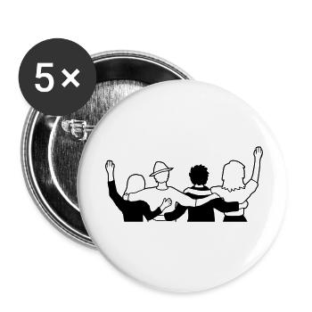 Gruppe Crew Freunde - Buttons klein 25 mm (5er Pack) - Weiß - Vorne