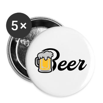 Bière Maßkrug - Lot de 5 petits badges (25 mm) - blanc - Devant