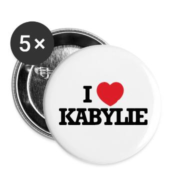 I love Kabylie - Lot de 5 petits badges (25 mm) - blanc - Devant