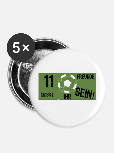 Fusball - Buttons klein 25 mm (5er Pack) - Weiß