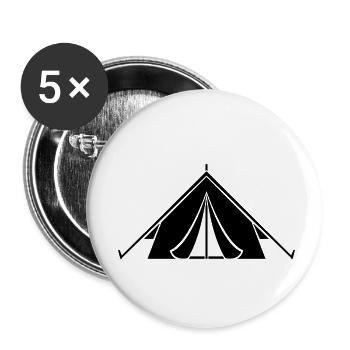 Tente extérieure Design Cool - Lot de 5 petits badges (25 mm) - blanc - Devant