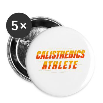 Calisthenics Athlete Motiv - Buttons klein 25 mm (5er Pack) - Weiß - Vorne