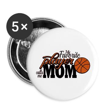 My favourite player calls me mom - Buttons small 1''/25 mm (5-pack) - white - Front