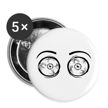 Monster 2 crazy eyes - Buttons small 1''/25 mm (5-pack) - white - Front