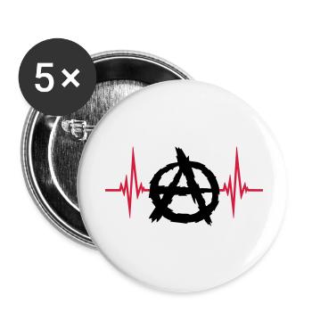 Puls Anarchie Symbol Logo - Buttons klein 25 mm (5er Pack) - Weiß - Vorne