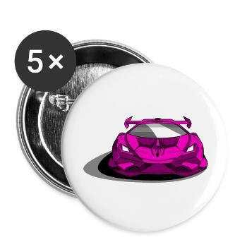 Lambo sports car purple - Buttons small 1''/25 mm (5-pack) - white - Front