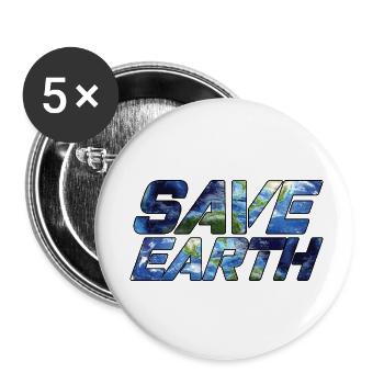 Sauver la Terre - Changement climatique - Lot de 5 petits badges (25 mm) - blanc - Devant