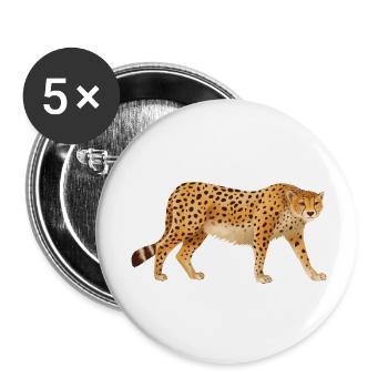 Cheetah View Africa Animals Cats - Buttons small 1''/25 mm (5-pack) - white - Front