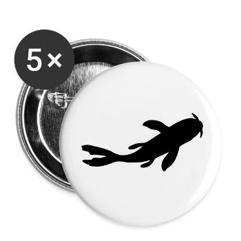 Silhouette Koi Fish Nishikigoi - Buttons small 1''/25 mm (5-pack) - white - Front
