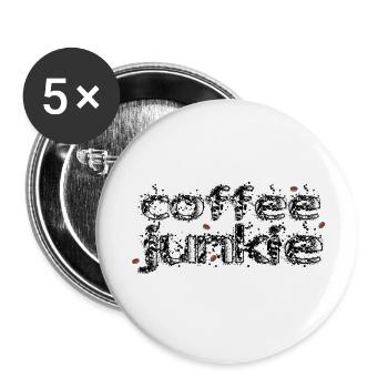 coffee junkie - Buttons klein 25 mm (5er Pack) - Weiß - Vorne