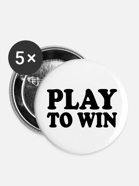 Play to win - Buttons klein 25 mm (5er Pack) - Weiß