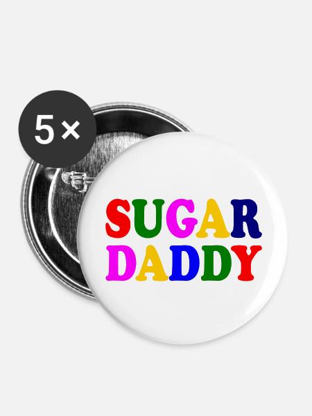 Sugar daddy - Buttons klein 25 mm (5er Pack) - Weiß