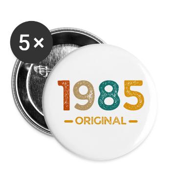 1985 Original - Buttons klein 25 mm (5er Pack) - Weiß - Vorne