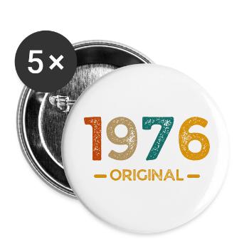 1976 Original - Buttons klein 25 mm (5er Pack) - Weiß - Vorne