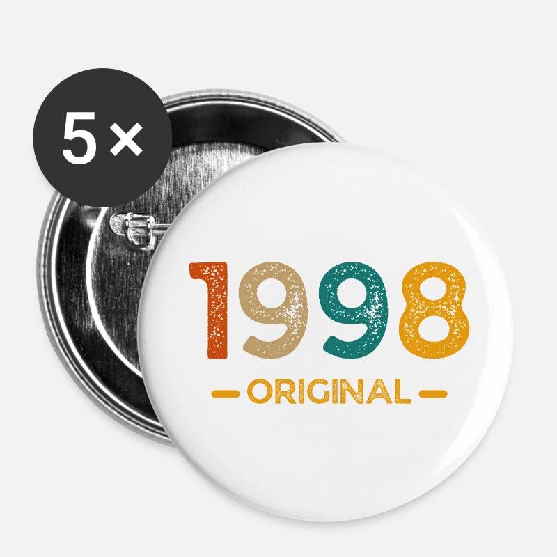 1998 Original - Buttons small 1''/25 mm (5-pack) - white