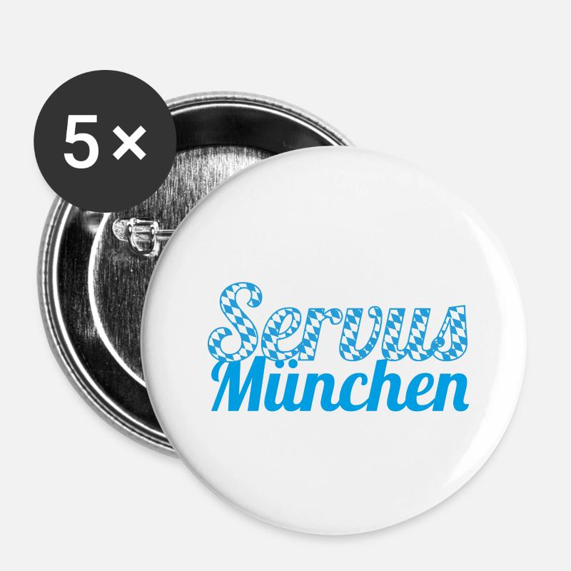Servus Munich - Buttons small 1''/25 mm (5-pack) - white