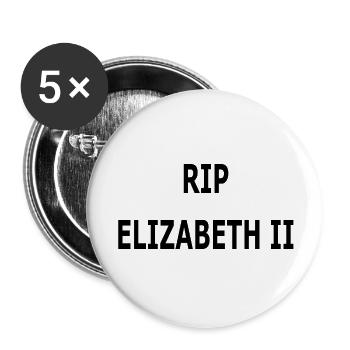 RIP ELISABETH II. - Buttons klein 25 mm (5er Pack) - Weiß - Vorne
