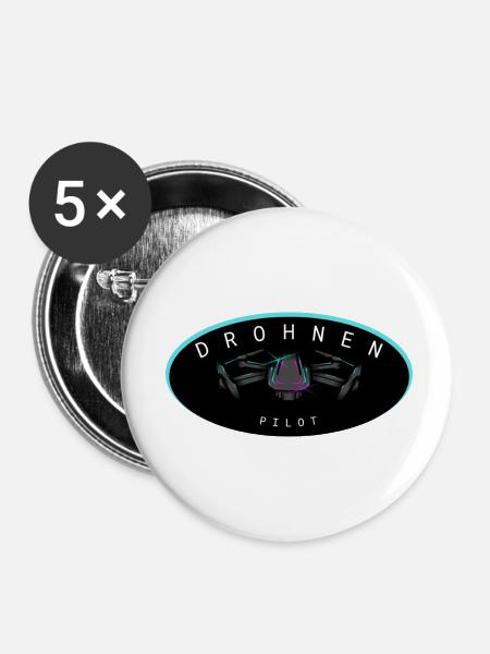 Drohnen Pilot Drone Pilot - Buttons klein 25 mm (5er Pack) - Weiß