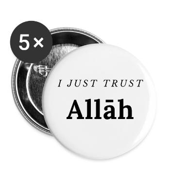 I just trust Allāh - Buttons small 1''/25 mm (5-pack) - white - Front