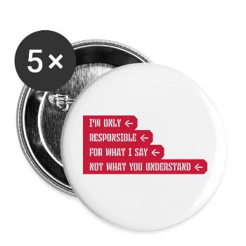 ce que je dis citation - Lot de 5 petits badges (25 mm) - blanc - Devant