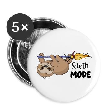 Sloth Mode - Buttons klein 25 mm (5er Pack) - Weiß - Vorne
