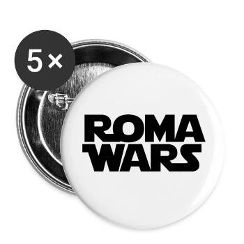 Roma Wars SW Design Black Letters - Buttons small 1''/25 mm (5-pack) - white - Front