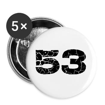 53 Zahl Trikot - Buttons klein 25 mm (5er Pack) - Weiß - Vorne
