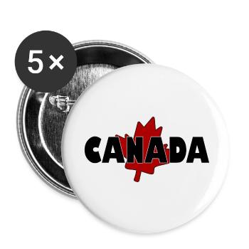 Canada feuille d'erable - Lot de 5 petits badges (25 mm) - blanc - Devant
