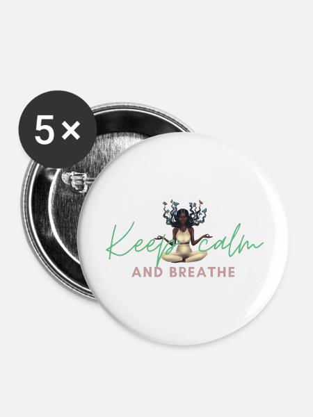 Keep calm - Buttons klein 25 mm (5er Pack) - Weiß