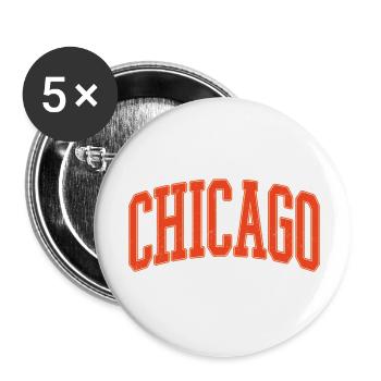 Chicago Arc Text in Orange 3D - Buttons small 1''/25 mm (5-pack) - white - Front