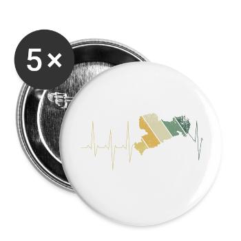 Sachsen Liebe Heimat Wandern Pulsschlag - Buttons klein 25 mm (5er Pack) - Weiß - Vorne