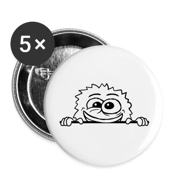 Mad monster behind the wall - Buttons small 1''/25 mm (5-pack) - white - Front