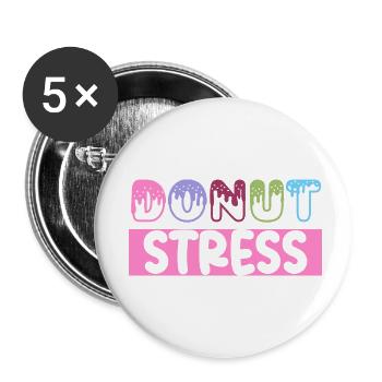 Donut stress donut cool gifts sweet food lover - Lot de 5 petits badges (25 mm) - blanc - Devant