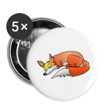 Sleeping Fox Sleeping Shirt Fox Lover - Buttons small 1''/25 mm (5-pack) - white - Front