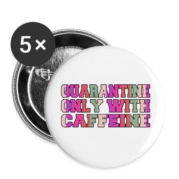 present cappuccino present idea office tired mug - Buttons small 1''/25 mm (5-pack) - white - Front
