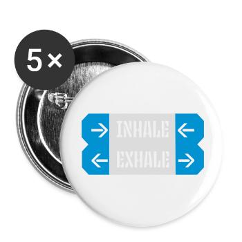 Inspirez expirez Yoga citation - Lot de 5 petits badges (25 mm) - blanc - Devant
