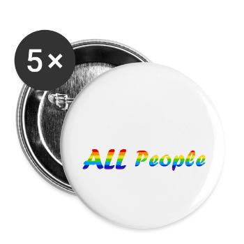 LGBTQ God Love Rainbow Flag Football - Lot de 5 petits badges (25 mm) - blanc - Devant