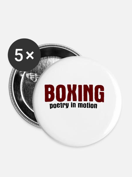 Boxsport Boxing - Buttons klein 25 mm (5er Pack) - Weiß