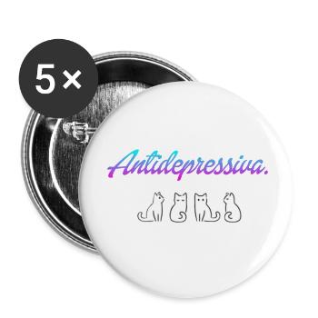 Cat love. - Buttons small 1''/25 mm (5-pack) - white - Front