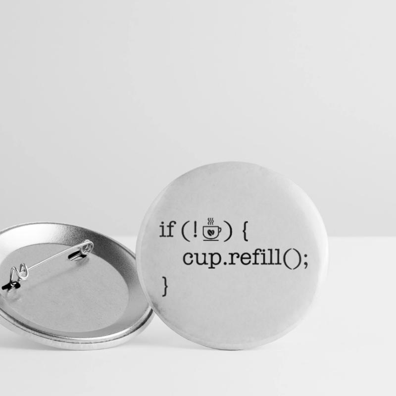Coffee code software developer humor Buttons small 1''/25 mm (5-pack)