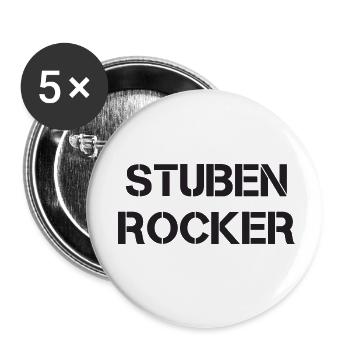 Stuben Rocker - Buttons klein 25 mm (5er Pack) - Weiß - Vorne
