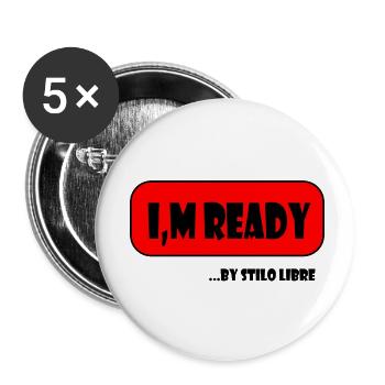 Im fertiges Design - Buttons klein 25 mm (5er Pack) - Weiß - Vorne