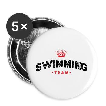 Équipe de natation - Lot de 5 petits badges (25 mm) - blanc - Devant