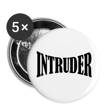 Chemise intrus - Lot de 5 petits badges (25 mm) - blanc - Devant
