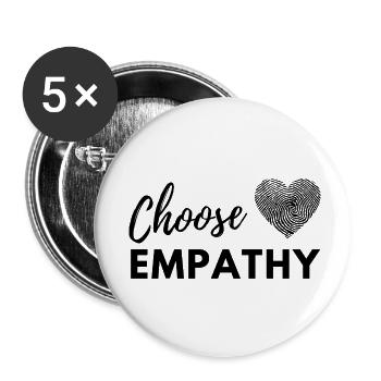 Choose Empathy - Buttons klein 25 mm (5er Pack) - Weiß - Vorne