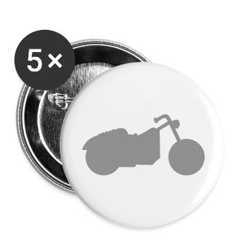Motorrad - Buttons klein 25 mm (5er Pack) - Weiß - Vorne