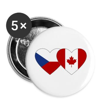 Checia Canada Heart Flag - Buttons small 1''/25 mm (5-pack) - white - Front